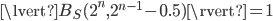 \lvert B_S(2^n, 2^{n-1} - 0.5) \rvert = 1
