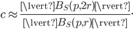  c \approx \frac{\lvert B_S(p, 2r) \rvert}{\lvert B_S(p, r) \rvert}. 